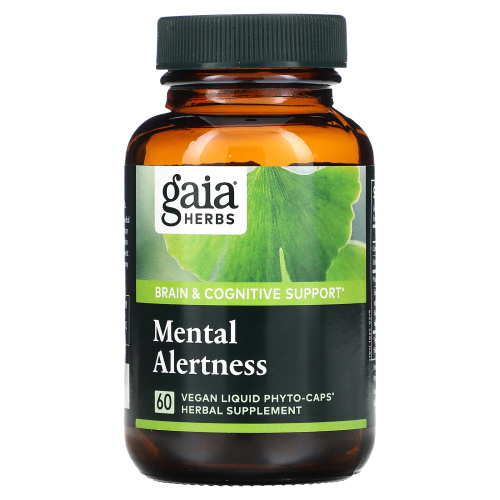 Gaia Herbs, DailyWellness, живость ума, 60 вегетарианских капсул фото 3