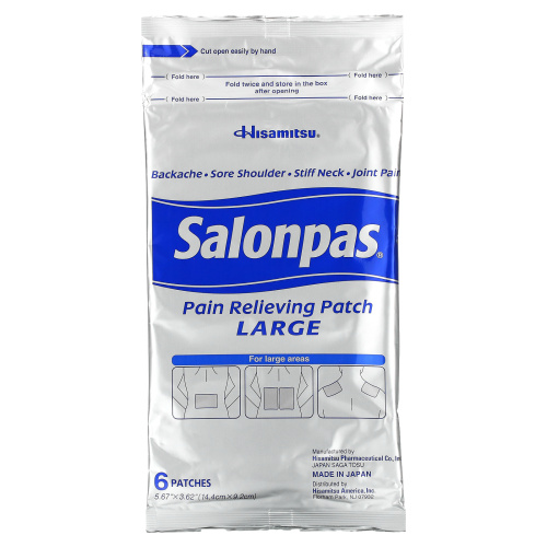 Salonpas, Болеутоляющие, большие, 6 шт. фото 3