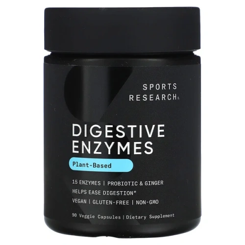 Sports Research, Plant-Based Digestive Enzymes, 90 Veggie Capsules