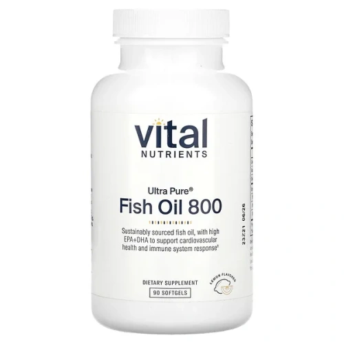 Vital Nutrients, Ultra Pure Fish Oil 800, Lemon, 90 Softgels