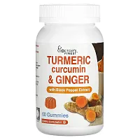 Doctor&#x27;s Finest, Turmeric Curcumin &amp; Ginger with Black Pepper Extract, 60 Gummies