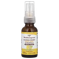 Wedderspoon, Manuka Honey &amp; Propolis Throat Spray, Lemon Ginger, MGO 400+, 1 fl oz (30 ml)