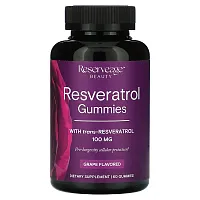 Reserveage Beauty, Resveratrol Gummies, Grape Flavored, 100 mg, 60 Gummies (50 mg per Gummy)