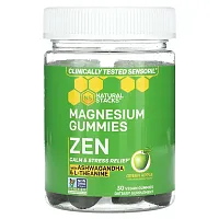 Natural Stacks, Magnesium Gummies, Zen, Green Apple, 30 Vegan Gummies