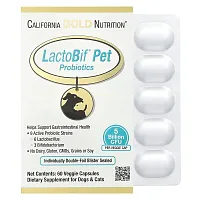 California Gold Nutrition, LactoBif Pet Probiotics, 5 Billion CFU, 60 Veggie Capsules