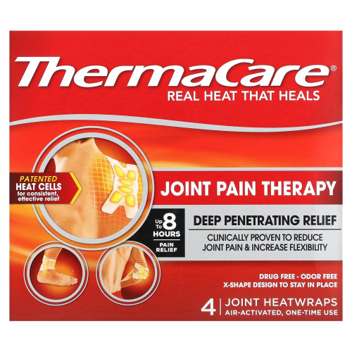 ThermaCare, Joint Pain Therapy, 4 тепловых обертывания