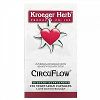 Kroeger Herb Co, CircuFlow, 270 вегетарианских капсул