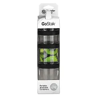 GoStak, Portable Stackable Containers, Black, Starter 4 Pack