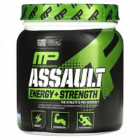 MusclePharm, Assault Energy + Strength, предтренировочный комплекс, голубая малина, 345 г (0,76 фунта)