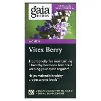 Gaia Herbs, Vitex Berry for Women, 60 Vegan Liquid Phyto-Caps