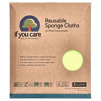 If You Care, Reusable Sponge Cloths, 5 Clothes, 8&quot; x 6.75&quot; (20 cm x 17 cm) Each