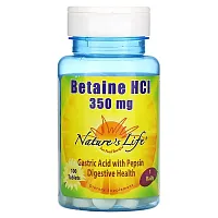 Nature&#x27;s Life, Betaine HCl, 350 mg, 100 Tablets