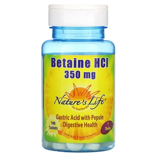 Nature&#x27;s Life, Betaine HCl, 350 mg, 100 Tablets