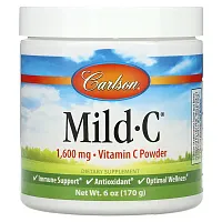 Carlson, Mild-C, Vitamin C Powder, 1,600 mg, 6 oz (170 g)