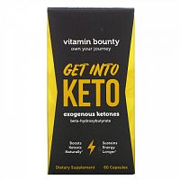 Vitamin Bounty, Get Into Keto, экзогенные кетоны, 60 капсул