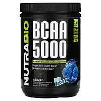 NutraBio, BCAA 5000, Blue Raspberry, 0.98 lb (444 g)