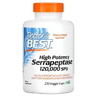 Doctor&#x27;s Best, High Potency Serrapeptase, 120,000 SPU, 270 Veggie Caps