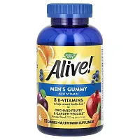 Nature&#x27;s Way, Alive! Men&#x27;s Gummy Multivitamin, Fruit, 130 Gummies