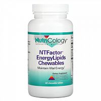 Nutricology, NTFactor EnergyLipids, жевательные таблетки, 60 жевательных таблеток