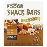 California Gold Nutrition, Foods, Variety Pack Snack Bars (Maple, Caramel, Peanut Butter), 12 Bars, 1.4 oz (40 g) Each