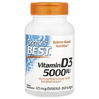 Doctor&#x27;s Best, Vitamin D3, 125 mcg (5,000 IU), 360 Softgels