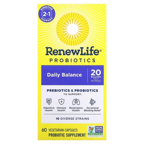 Renew Life, Probiotics, Daily Balance, 60 Vegetarian Capsules