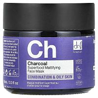 Dr. Botanicals, Superfood Mattifying Face Beauty Mask, Charcoal, 2 fl oz (60 ml)