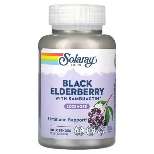 Solaray, Black Elderberry With Sambuactin, 60 Lozenges