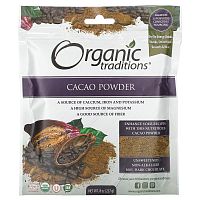 Organic Traditions, Какао в порошке, 227 г (8 унций)