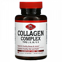 Olympian Labs, Collagen Complex Type I, II, III, V, X, 90 Capsules