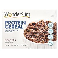 WonderSlim, Protein Cereal, Coco O&#x27;s, 7 Packets, 30 g Each