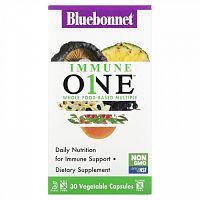 Bluebonnet Nutrition, Immune ONE, мультивитаминная добавка на основе цельных продуктов, 30 растительных капсул (Товар снят с продажи)