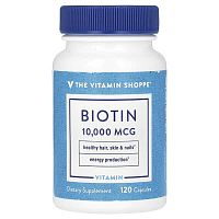 The Vitamin Shoppe, Biotin, 10,000 mcg, 120 Capsules