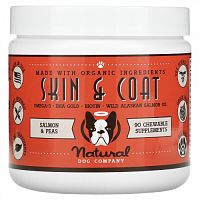 Natural Dog Company, Skin & Hair, для собак всех возрастов, 90 мягких жевательных таблеток, 270 г (9,5 унции)