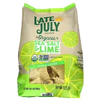 Late July, Organic Tortilla Chips, Thin &amp; Crispy, Sea Salt &amp; Lime, 10.1 oz (286 g)