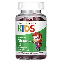 California Gold Nutrition, Vitamin D3 For Children, No Gelatin, Natural Strawberry, 60 Vegetarian Gummies