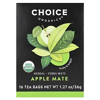 Choice Organic Teas, Herbal Yerba Mate, Apple Mate, 16 Tea Bags, 1.27 oz (36 g)