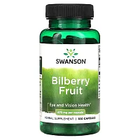 Swanson, Bilberry Fruit, 470 mg, 100 Capsules