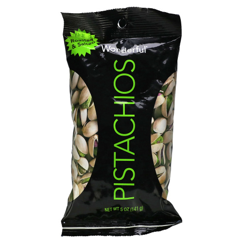 Wonderful Pistachios, Жареный и соленый, 141 г (5 унций)