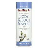 NutriBiotic, Body & Foot Powder with Grapefruit Seed Extract & Tea Tree Oil, Unscented, 4 oz (113 g)