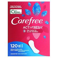 Carefree, Acti-Fresh, ежедневные вкладыши, обычные, без запаха, 120 вкладышей