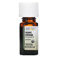 Aura Cacia, чистое эфирное масло, органический копайба, 7,4 мл (0,25 жидк. унции)