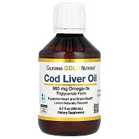 California Gold Nutrition, Cod Liver Oil, Norwegian Triglyceride, Natural Lemon, 6.7 fl oz (200 ml)