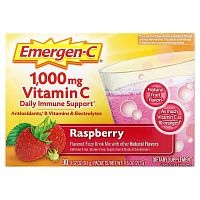 Emergen-C, Vitamin C, Raspberry, 1,000 mg, 30 Packets, 0.32 oz (9.1 g) Each