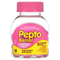 Pepto Bismol, Жевательные таблетки Pepto Bismol, 24 жевательные таблетки