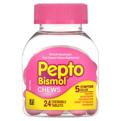 Pepto Bismol, Жевательные таблетки Pepto Bismol, 24 жевательные таблетки