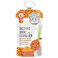 Serenity Kids, Coconut Curry with Chicken with Sweet Potato, Red Bell Pepper &amp; Coconut Cream, 6+ Months, 3.5 oz (99 g)