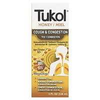 Tukol, Honey, Cough &amp; Congestion, Ages 12+, Natural Honey, 4 fl oz (118 ml)