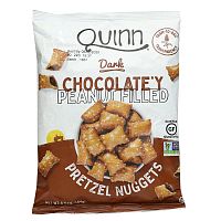 Quinn Popcorn, Наггетсы с кренделем, темный шоколад с арахисовой начинкой, 184 г (6,5 унции)