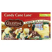 Celestial Seasonings, Holiday Green Tea, Candy Cane Lane, Decaffeinated, 18 Tea Bags, 1.2 oz (35 g)